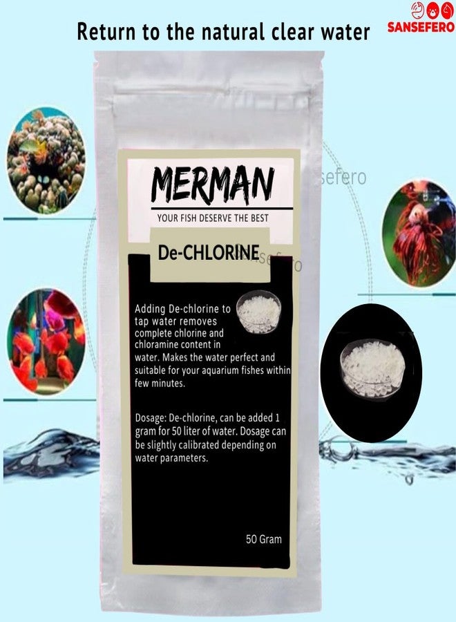 SANSEFERO مزيل الكلور من بريمير بلانتس لأحواض السمك لإزالة الكلور والكلورامين من مياه أحواض السمك للحصول على مياه صحية ونقية (50 غرام مزيل الكلور) - Image 4